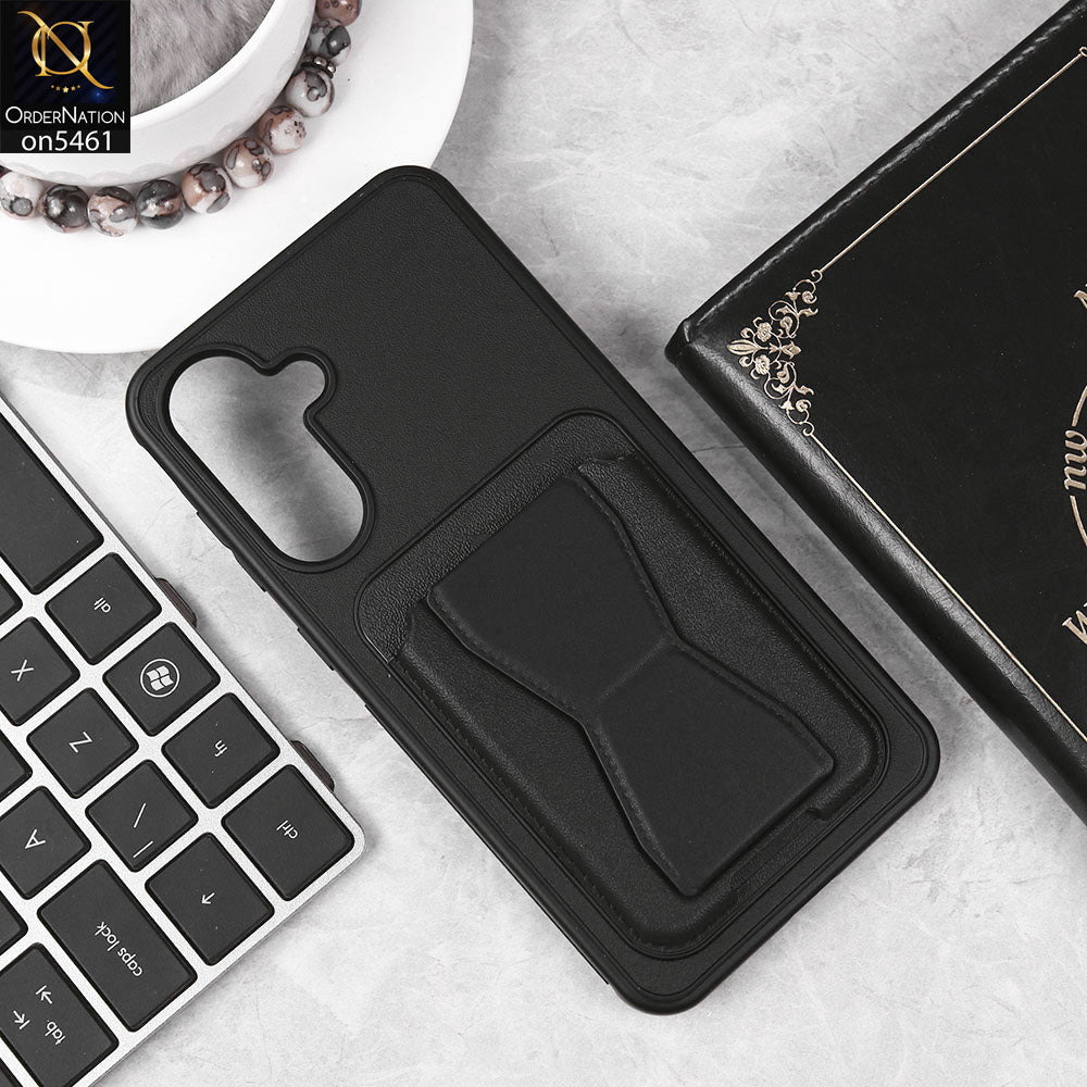 Samsung Galaxy A36 Cover - Black - New Protective Case with Card Holder And Bracket Stand Holder