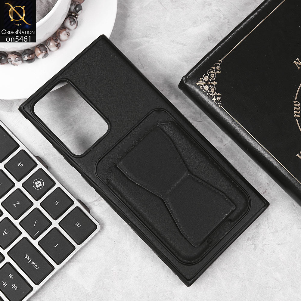 Samsung Galaxy Note 20 Ultra Cover - Black - New Protective Case with Card Holder And Bracket Stand Holder