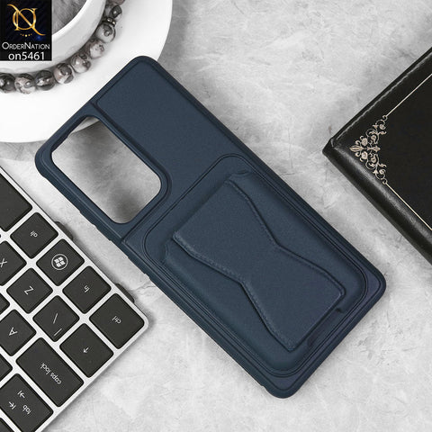 Samsung Galaxy S21 Ultra 5G Cover - Blue - New Protective Case with Card Holder And Bracket Stand Holder