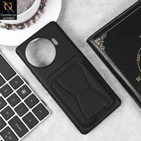 Tecno Spark 20 Pro Plus Cover - Black - New Protective Case with Card Holder And Bracket Stand Holder