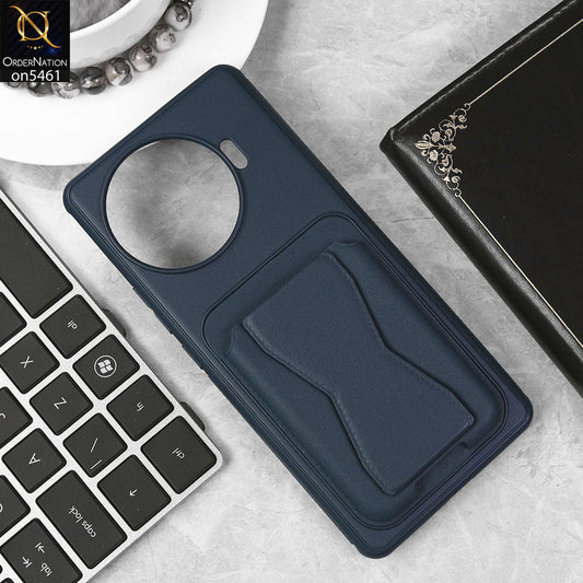 Tecno Spark 20 Pro Plus Cover - Blue - New Protective Case with Card Holder And Bracket Stand Holder