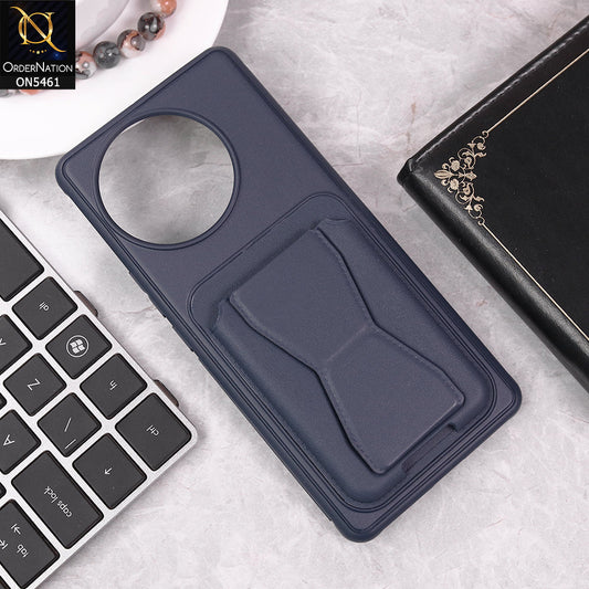 Vivo V30e Cover - Blue - New Protective Case with Card Holder And Bracket Stand Holder