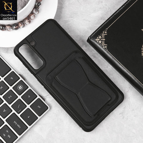 Vivo Y04 Cover - Black - New Protective Case with Card Holder And Bracket Stand Holder