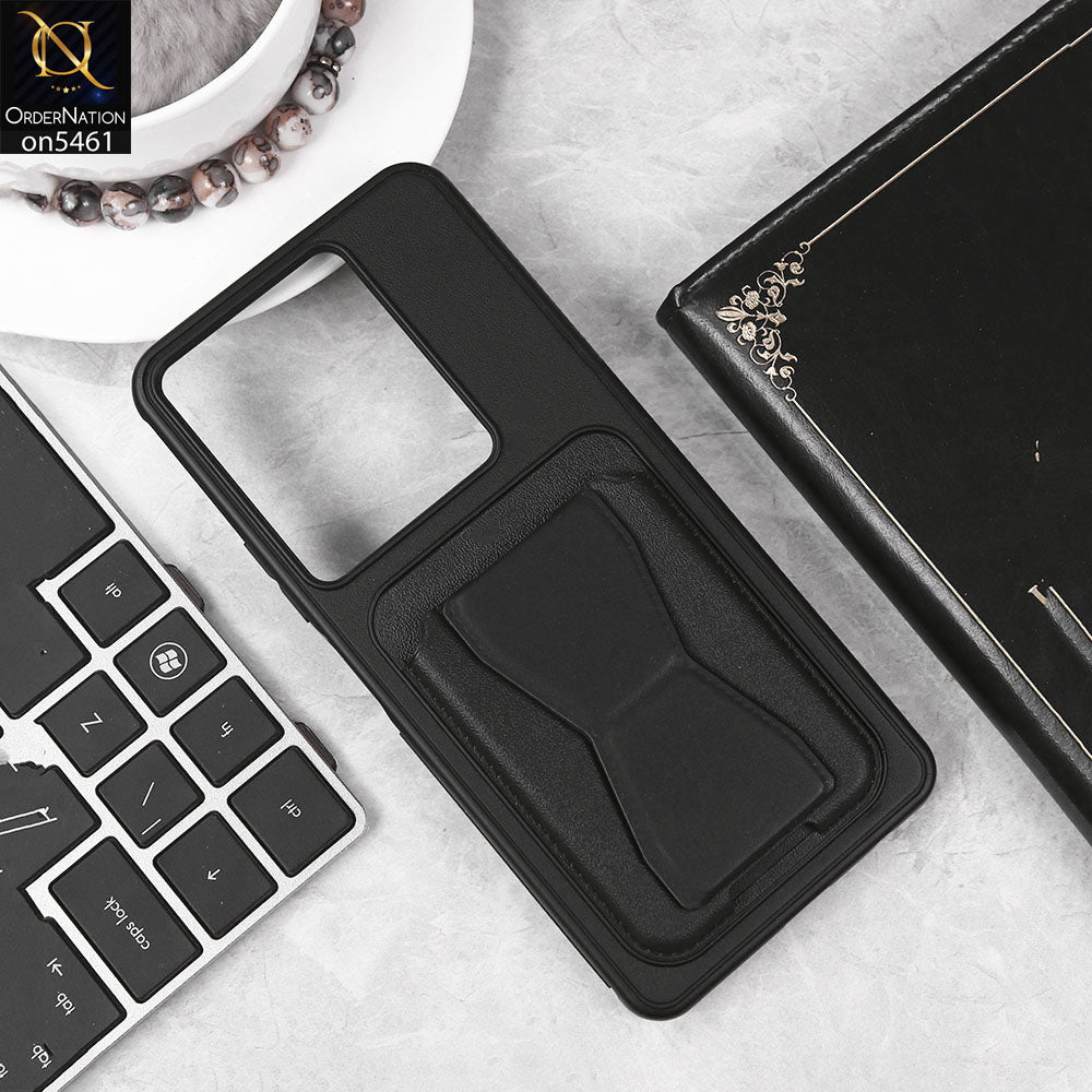 Vivo Y200 (2025) Cover - Black - New Protective Case with Card Holder And Bracket Stand Holder