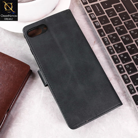 iPhone 8 Plus / 7 Plus Cover - Blue -  Premium Leather Magnetic Flip Book Covers With Card Holding Option