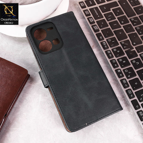 Vivo Y35 Cover - Blue -  Premium Leather Magnetic Flip Book Covers With Card Holding Option