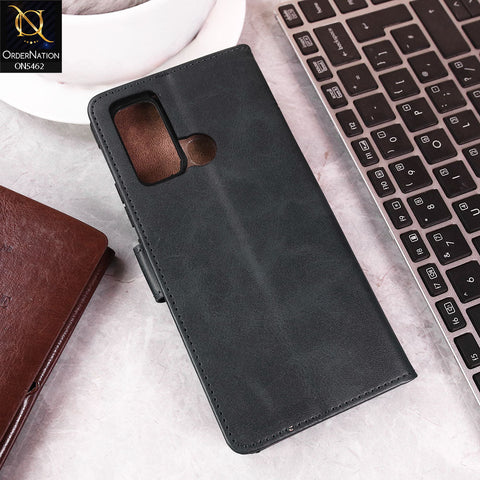 Vivo Y30 Cover - Blue -  Premium Leather Magnetic Flip Book Covers With Card Holding Option