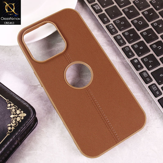 iPhone 16 Pro Cover - Brown -  Premium Dotted Texture Soft Case