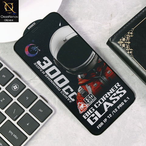 iPhone 12 Screen Protector - Black - Premium G-tel 300CC Tempered High Quality Big Corner Screen Protector