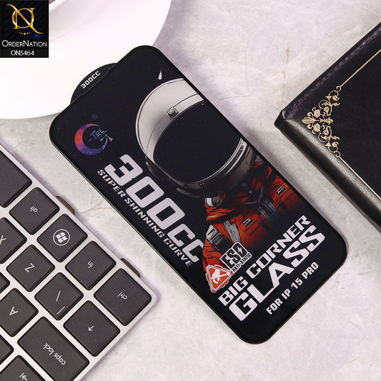 iPhone 15 Pro Screen Protector - Black - Premium G-tel 300CC Tempered High Quality Big Corner Screen Protector
