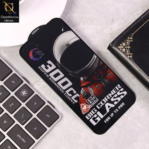 iPhone 15 Pro Screen Protector - Black - Premium G-tel 300CC Tempered High Quality Big Corner Screen Protector