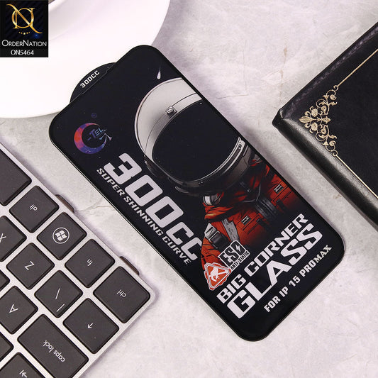 iPhone 15 Pro Max Screen Protector - Black - Premium G-tel 300CC Tempered High Quality Big Corner Screen Protector