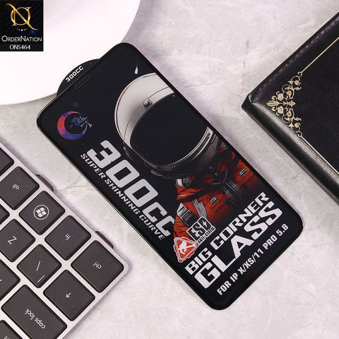 iPhone XS / X Screen Protector - Black - Premium G-tel 300CC Tempered High Quality Big Corner Screen Protector
