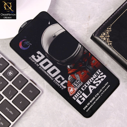 Realme C75 Screen Protector - Black - Premium G-tel 300CC Tempered High Quality Big Corner Screen Protector