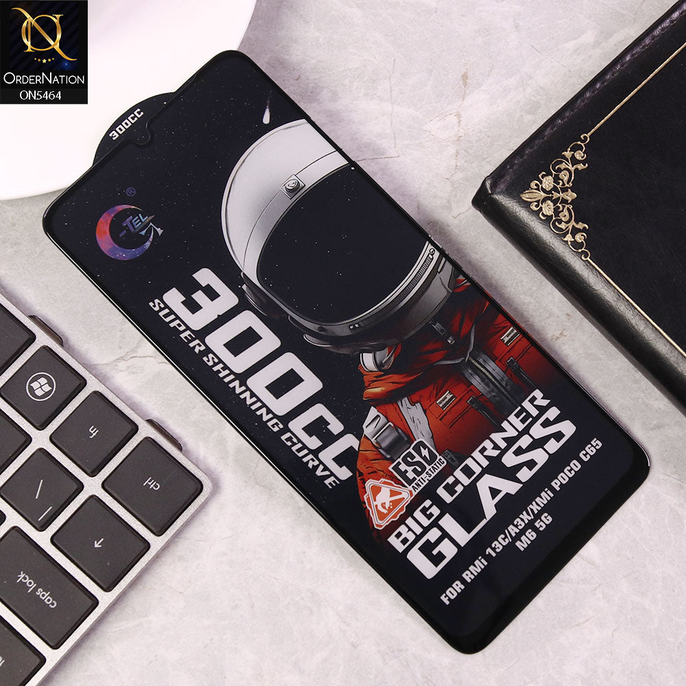 Xiaomi Redmi 13C Screen Protector - Black - Premium G-tel 300CC Tempered High Quality Big Corner Screen Protector