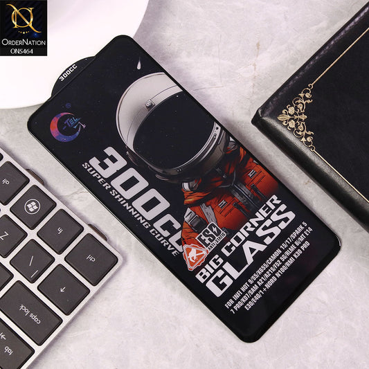 Infinix Hot 9 Screen Protector - Black - Premium G-tel 300CC Tempered High Quality Big Corner Screen Protector
