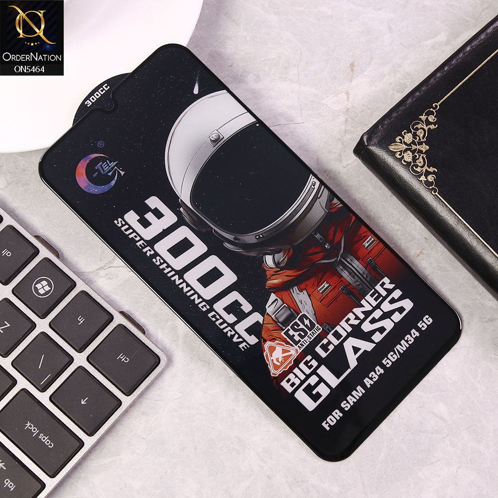 Samsung Galaxy A34 5G Screen Protector - Black - Premium G-tel 300CC Tempered High Quality Big Corner Screen Protector