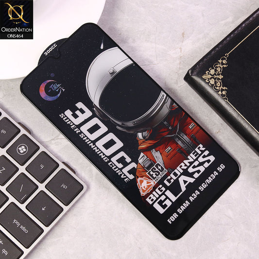 Samsung Galaxy A34 5G Screen Protector - Black - Premium G-tel 300CC Tempered High Quality Big Corner Screen Protector