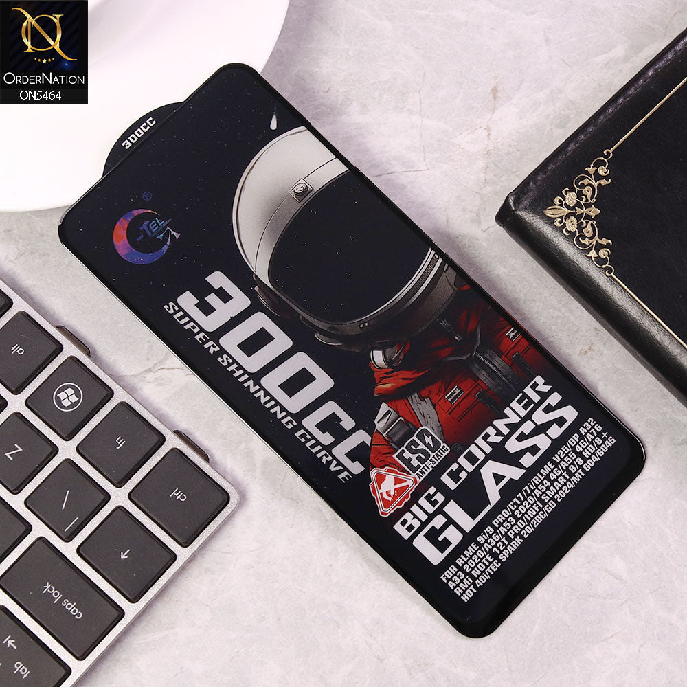 Infinix Smart 8 Screen Protector - Black - Premium G-tel 300CC Tempered High Quality Big Corner Screen Protector