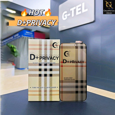 Xiaomi Redmi Note 14 4G Cover - Black - Privacy Glass Screen Protector G-tel D+ Privacy HD Anti-Peep Tempered Glass