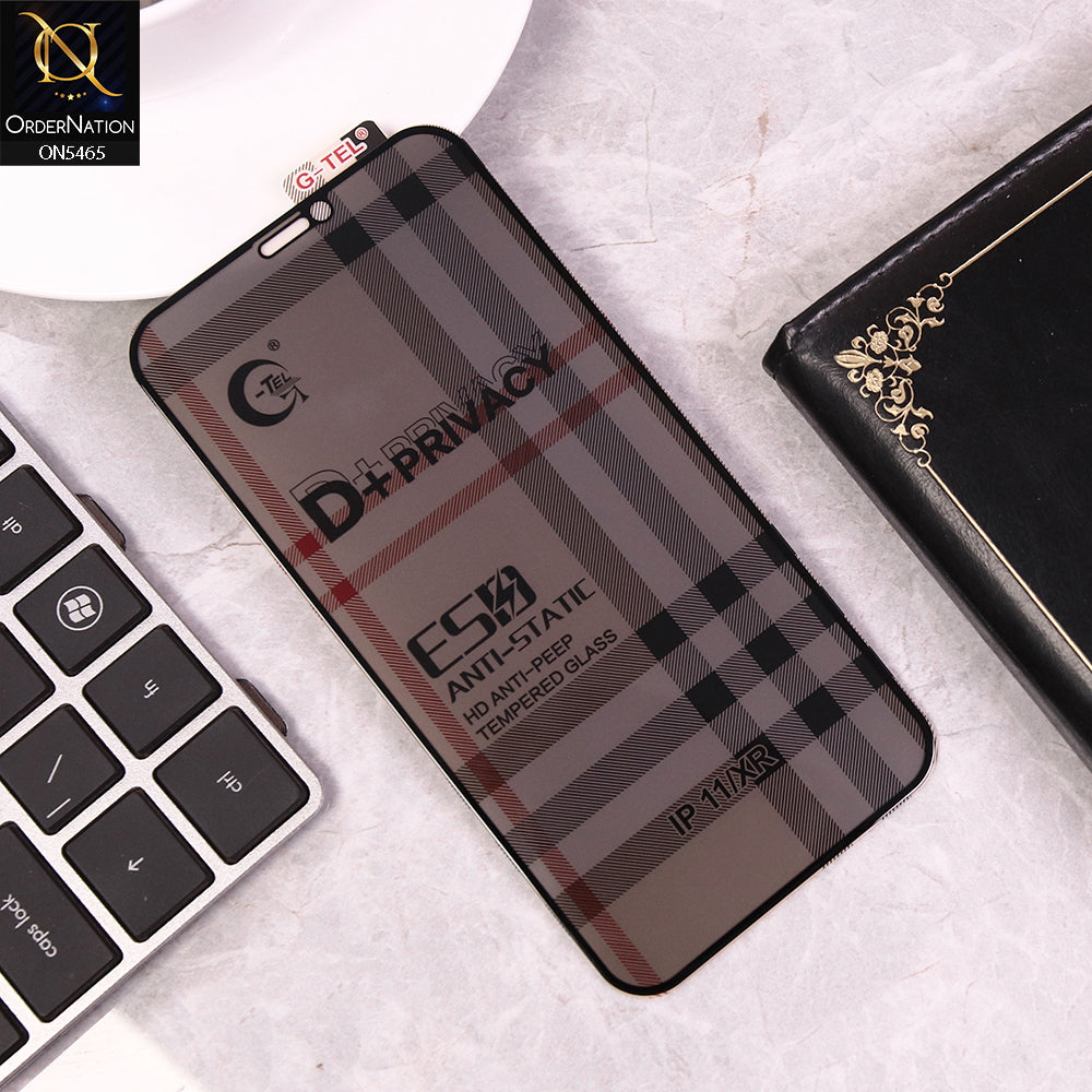iPhone 11 Cover - Black - Privacy Glass Screen Protector G-tel D+ Privacy HD Anti-Peep Tempered Glass