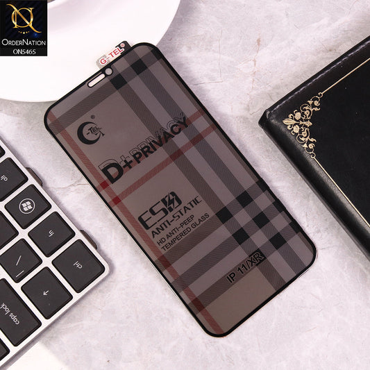 iPhone 11 Cover - Black - Privacy Glass Screen Protector G-tel D+ Privacy HD Anti-Peep Tempered Glass