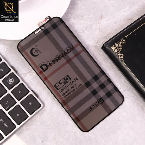 iPhone 11 Cover - Black - Privacy Glass Screen Protector G-tel D+ Privacy HD Anti-Peep Tempered Glass