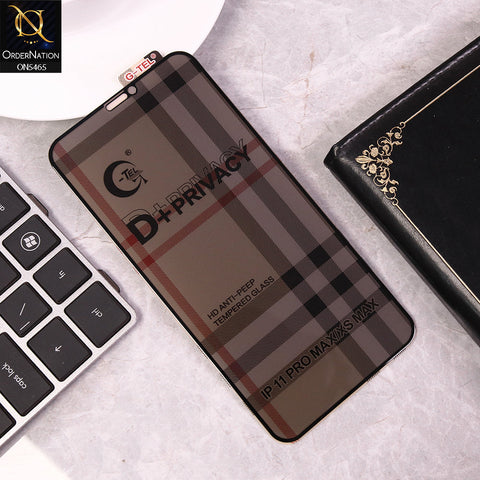 iPhone 11 Pro Max Cover - Black - Privacy Glass Screen Protector G-tel D+ Privacy HD Anti-Peep Tempered Glass