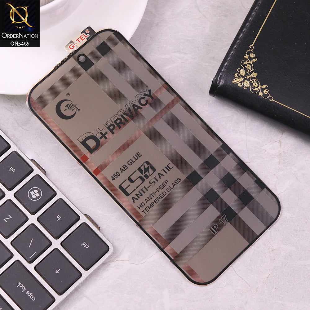 iPhone 17 Screen Protector - Black - Privacy Glass Screen Protector G-tel D+ Privacy HD Anti-Peep Tempered Glass