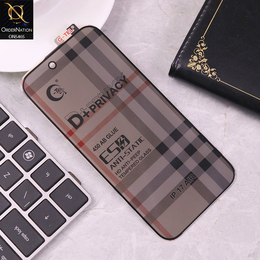 iPhone 17 Air Screen Protector - Black - Privacy Glass Screen Protector G-tel D+ Privacy HD Anti-Peep Tempered Glass