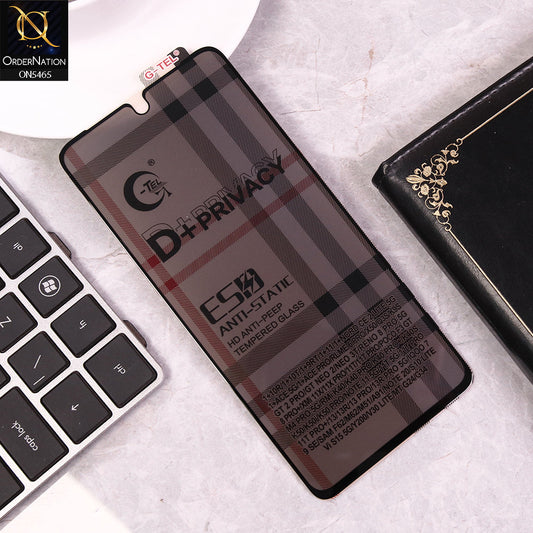 Oppo Reno 8 Pro Plus Cover - Black - Privacy Glass Screen Protector G-tel D+ Privacy HD Anti-Peep Tempered Glass