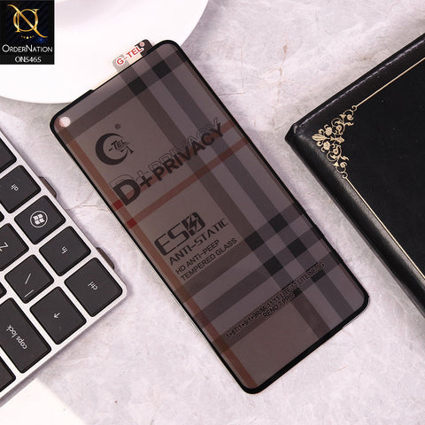 OnePlus 9R - Black - Privacy Glass Screen Protector G-tel D+ Privacy HD Anti-Peep Tempered Glass