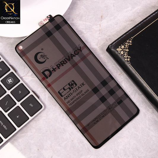 OnePlus 9RT 5G - Black - Privacy Glass Screen Protector G-tel D+ Privacy HD Anti-Peep Tempered Glass