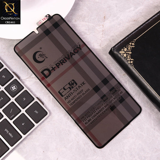 Xiaomi Redmi Note 12 5G Cover - Black - Privacy Glass Screen Protector G-tel D+ Privacy HD Anti-Peep Tempered Glass
