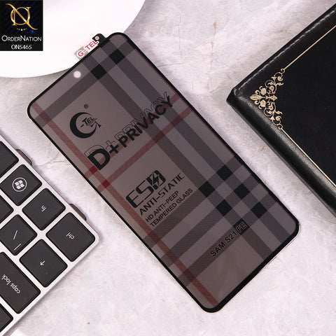 Samsung Galaxy S21 FE 5G - Black - Privacy Glass Screen Protector G-tel D+ Privacy HD Anti-Peep Tempered Glass