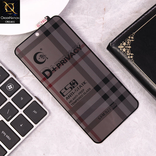 Samsung Galaxy S23 5G - Black - Privacy Glass Screen Protector G-tel D+ Privacy HD Anti-Peep Tempered Glass