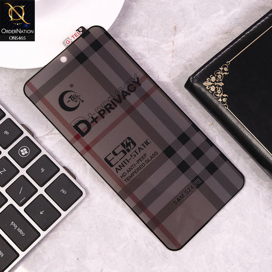 Samsung Galaxy S24 FE  - Black - Privacy Glass Screen Protector G-tel D+ Privacy HD Anti-Peep Tempered Glass