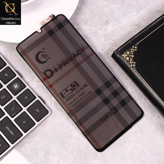 Samsung Galaxy M05 Cover - Black - Privacy Glass Screen Protector G-tel D+ Privacy HD Anti-Peep Tempered Glass