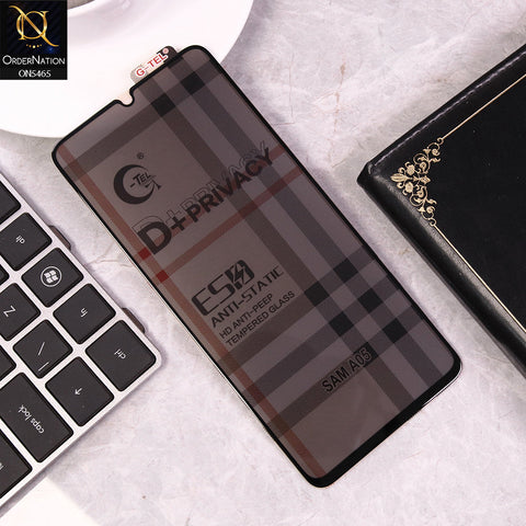 Samsung Galaxy M05 Cover - Black - Privacy Glass Screen Protector G-tel D+ Privacy HD Anti-Peep Tempered Glass