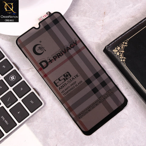 Samsung Galaxy A32 Cover - Black - Privacy Glass Screen Protector G-tel D+ Privacy HD Anti-Peep Tempered Glass