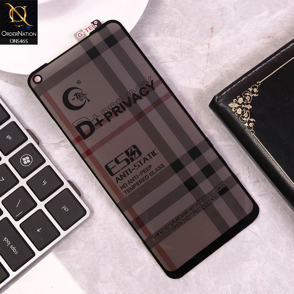 Infinix Hot 9 Cover - Black - Privacy Glass Screen Protector G-tel D+ Privacy HD Anti-Peep Tempered Glass