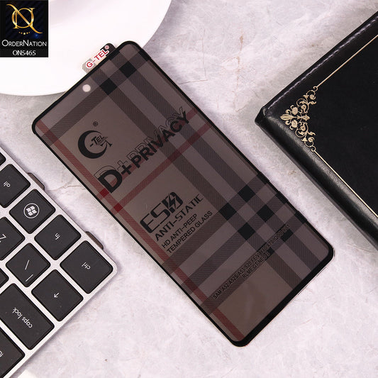 Vivo X70 Cover - Black - Privacy Glass Screen Protector G-tel D+ Privacy HD Anti-Peep Tempered Glass