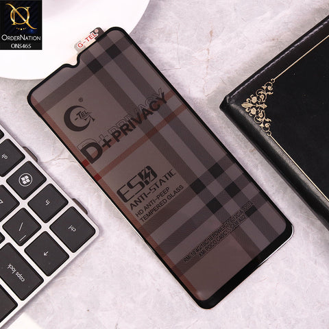 Samsung Galaxy F15 - Black - Privacy Glass Screen Protector G-tel D+ Privacy HD Anti-Peep Tempered Glass