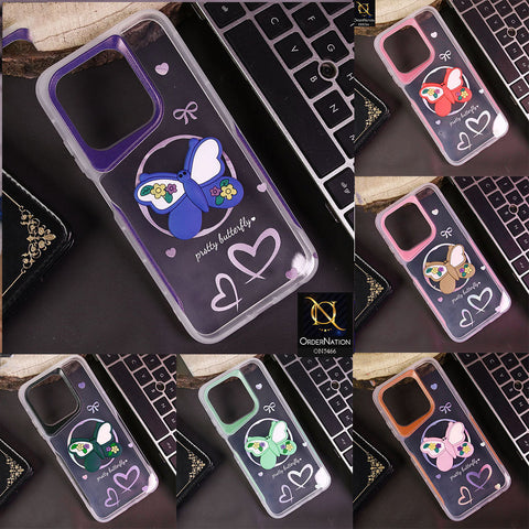 Realme Note 60x Cover - Brown - Cute 3D Butterfly Soft Case