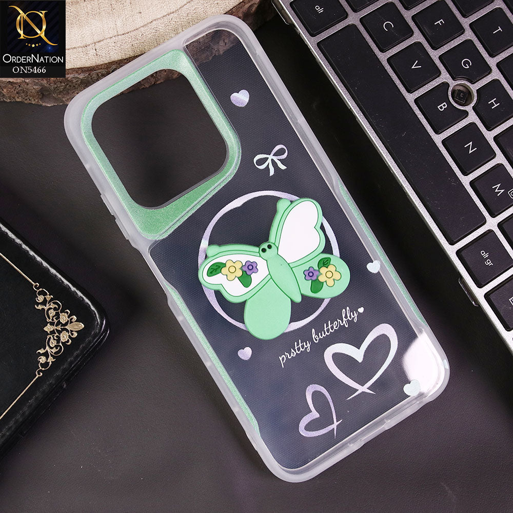 Infinix Smart 9 HD Cover - Sea Green - Cute 3D Butterfly Soft Case ...