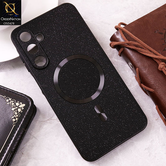 Samsung Galaxy A55 Cover - Black - Premium Glitter Texture With Magsafe Case