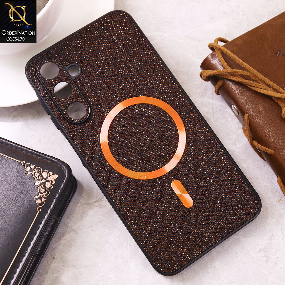 Samsung Galaxy A16 Cover - Brown - Premium Glitter Texture With Magsafe Case