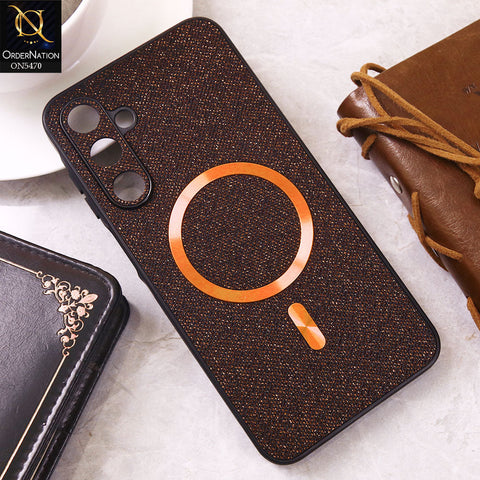 Samsung Galaxy A15 Cover - Brown - Premium Glitter Texture With Magsafe Case