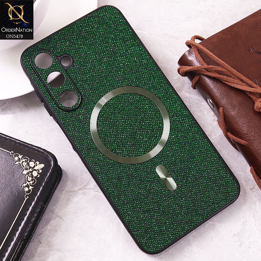 Samsung Galaxy A15 5G Cover - Green - Premium Glitter Texture With Magsafe Case