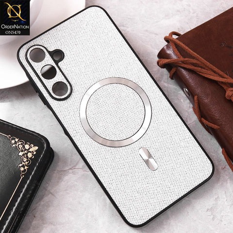 Samsung Galaxy A35 Cover - White - Premium Glitter Texture With Magsafe Case